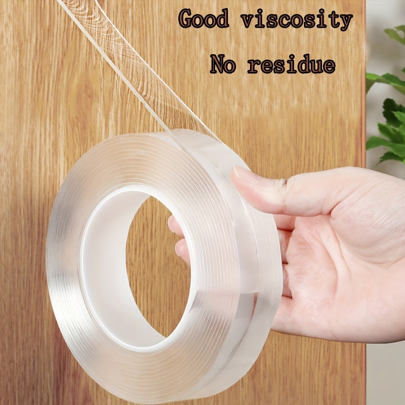 Versatile Transparent Double-Sided Tape - Reusable, Strong Adhesive for Home, Kitchen, Office & Car Use!