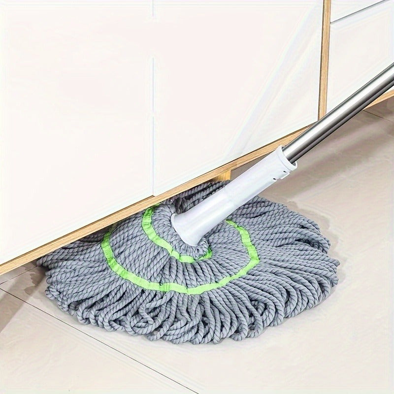 Hands-Free Self-Wringing String Mop for Easy Cleaning - Versatile Wet and Dry Rotary Mop for Living Room, Bedroom, Toilet, Kitchen, and Floor Surfaces