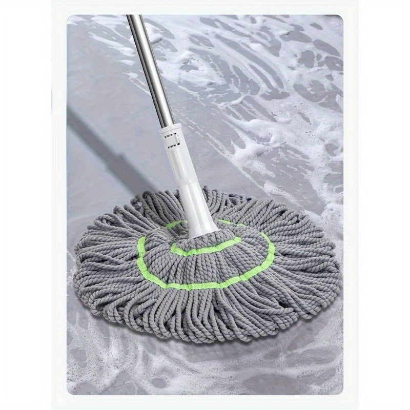 Hands-Free Self-Wringing String Mop for Easy Cleaning - Versatile Wet and Dry Rotary Mop for Living Room, Bedroom, Toilet, Kitchen, and Floor Surfaces