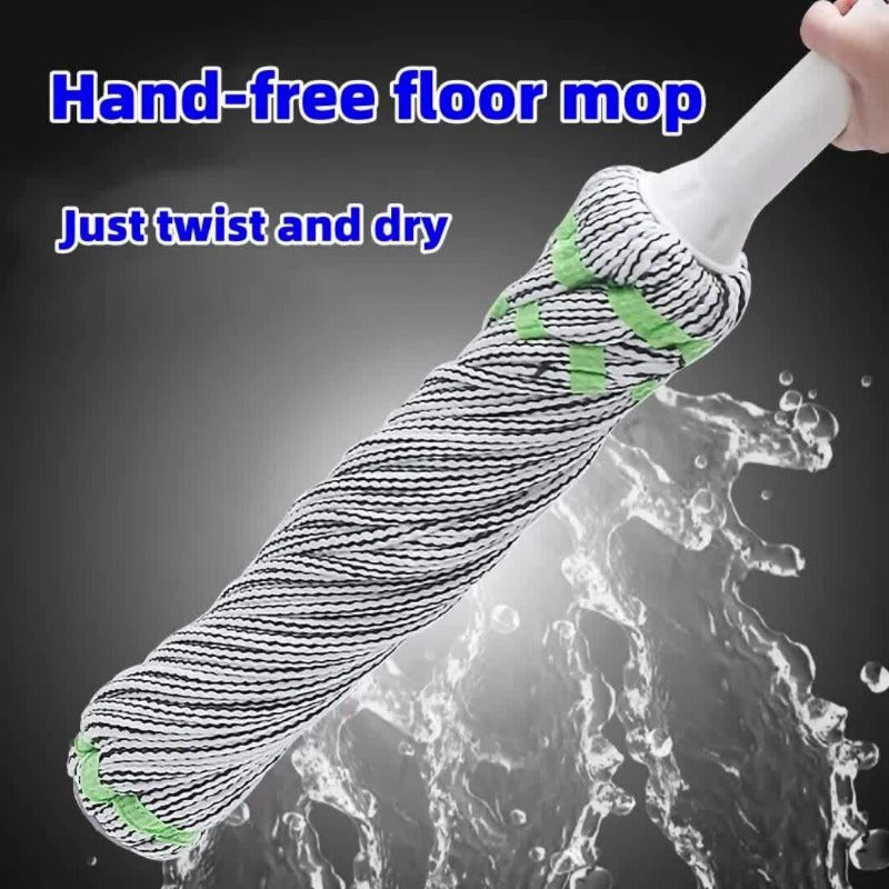 Hands-Free Self-Wringing String Mop for Easy Cleaning - Versatile Wet and Dry Rotary Mop for Living Room, Bedroom, Toilet, Kitchen, and Floor Surfaces