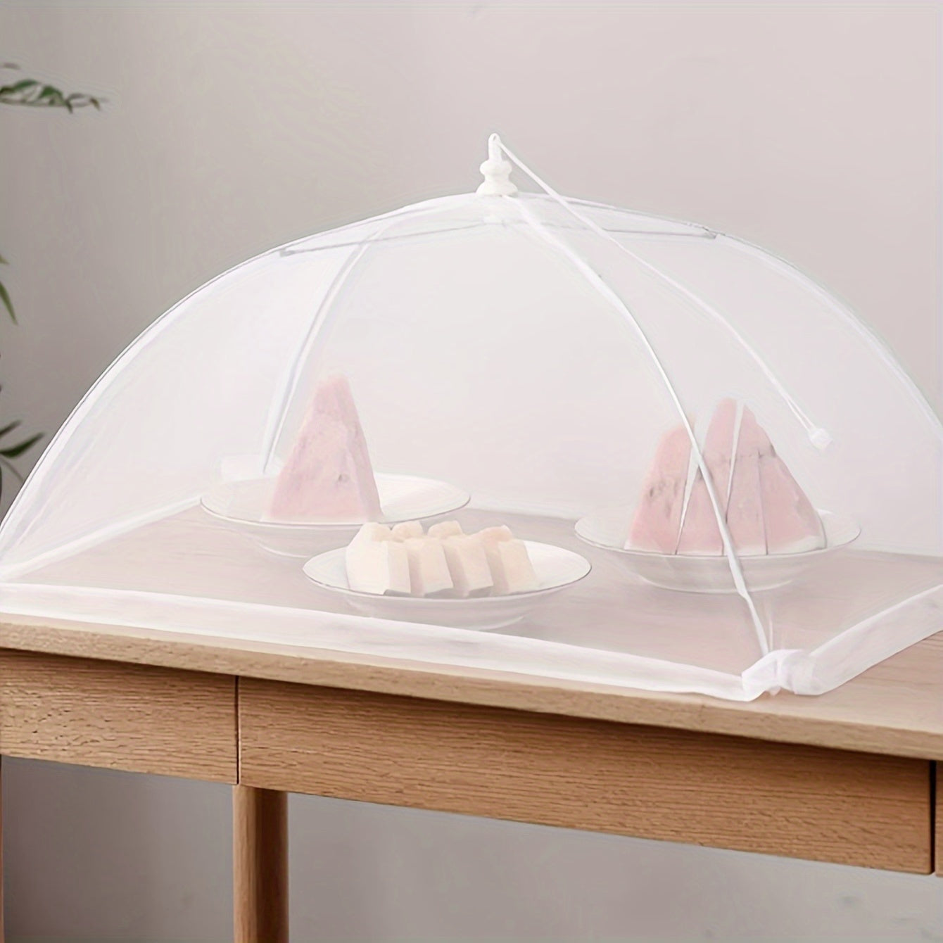 1pc of white rice cover, foldable dining table food fly proof rice cover, household dust cover, umbrella fly proof kitchen outdoor food cover