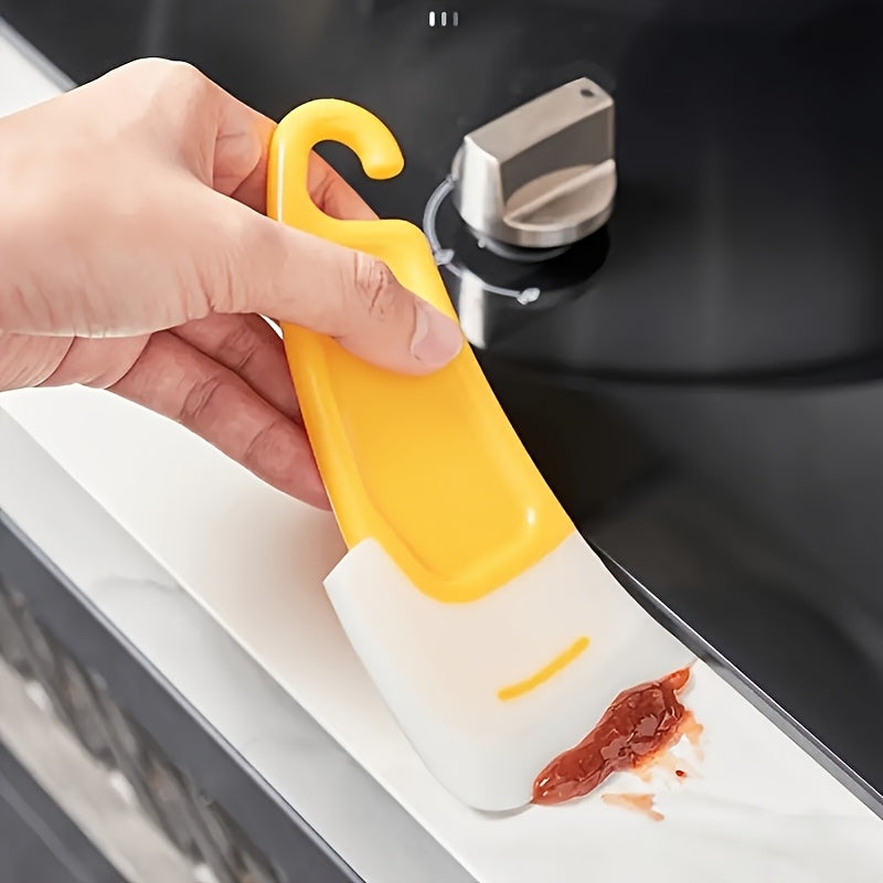 1pc Durable Silicone Kitchen Scraper - Non-Stick, Easy to Clean, Oil-Resistant Cooking Spatula for Baking, Grilling & Frying - No Batteries Needed, Durable Plastic Material