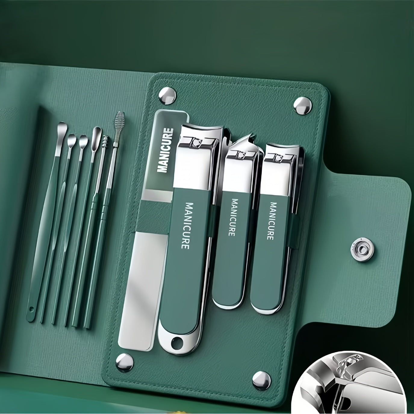 A 10pcs Professional Nail Clipper Set for Men, Featuring a Luxurious Stainless Steel Manicure Tool Kit with a Storage Box, Modern Design, Alcohol-Free, Suitable for Both Men And Women, The Perfect Christmas Gift.