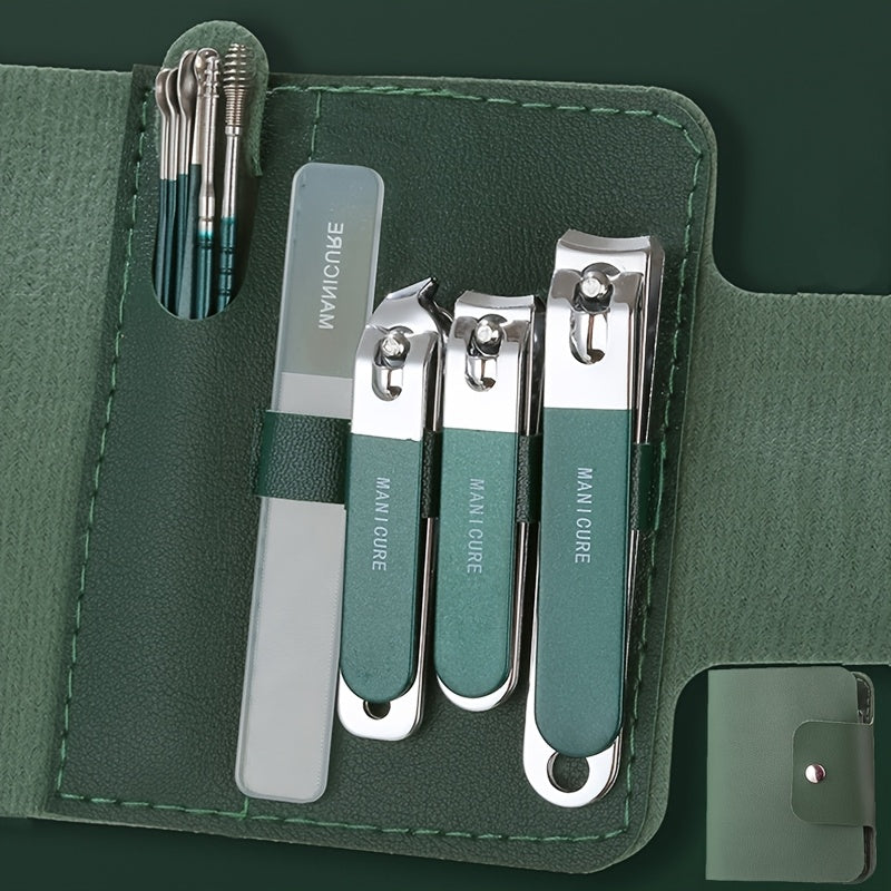 A 10pcs Professional Nail Clipper Set for Men, Featuring a Luxurious Stainless Steel Manicure Tool Kit with a Storage Box, Modern Design, Alcohol-Free, Suitable for Both Men And Women, The Perfect Christmas Gift.