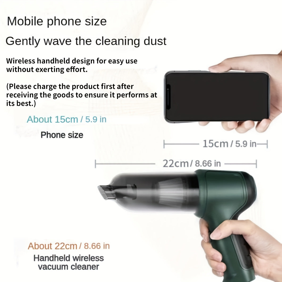 A Three In One Wireless Vacuum Cleaner With A High Power, Which Can Be Used For Suction, Air Extraction, And Blowing, Both In The Car And At Home. It Has An Extended Battery Life, Can Absorb Dust, Debris, Pet Hair, Air Extrac