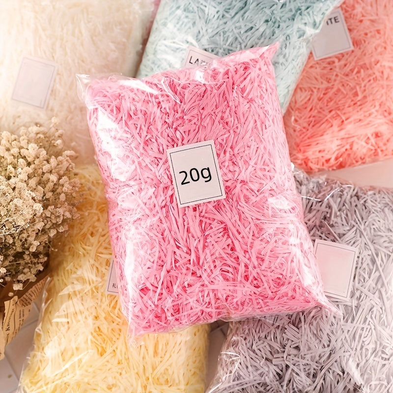 20g Raffia Gift Box Filler - Vibrant Rainbow Colors (Light Blue, Pink, White, Yellow, Grey) - Creative Paper Padding Grass for Birthday, Wedding, and Bridesmaid Gifts!, Wedding Gifts