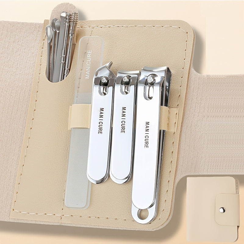 A 10pcs Professional Nail Clipper Set for Men, Featuring a Luxurious Stainless Steel Manicure Tool Kit with a Storage Box, Modern Design, Alcohol-Free, Suitable for Both Men And Women, The Perfect Christmas Gift.