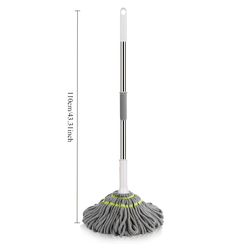 Hands-Free Self-Wringing String Mop for Easy Cleaning - Versatile Wet and Dry Rotary Mop for Living Room, Bedroom, Toilet, Kitchen, and Floor Surfaces