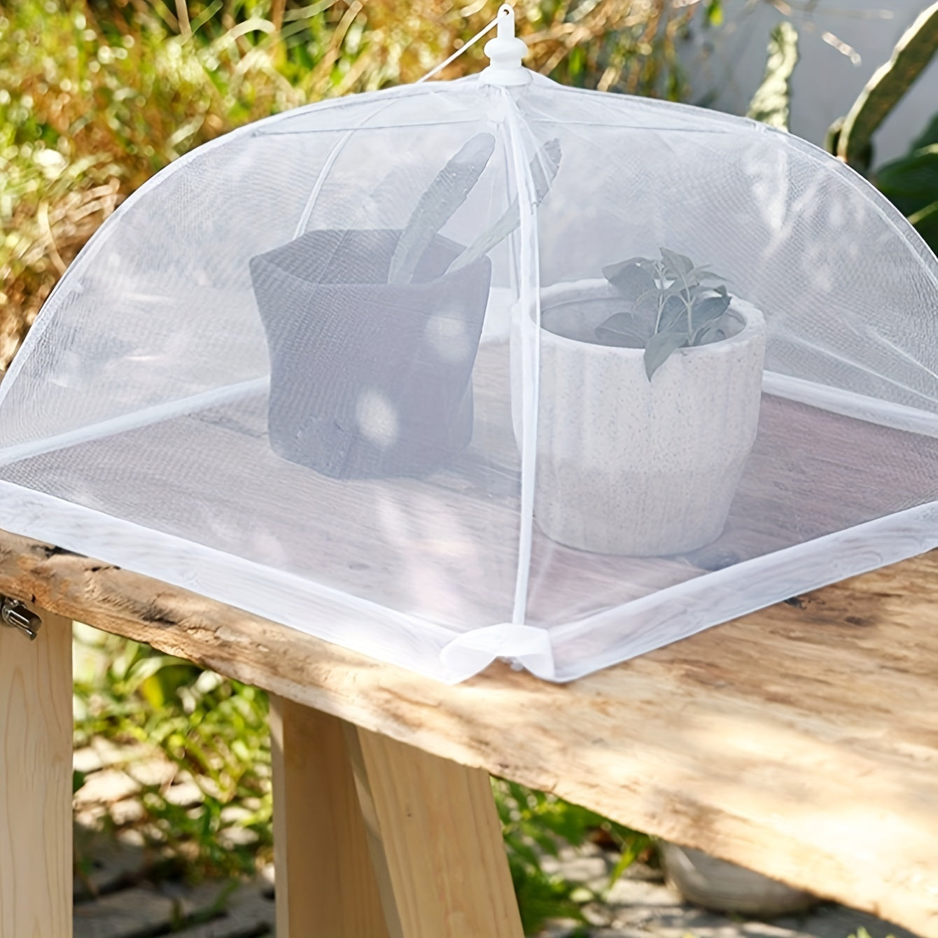 1pc of white rice cover, foldable dining table food fly proof rice cover, household dust cover, umbrella fly proof kitchen outdoor food cover