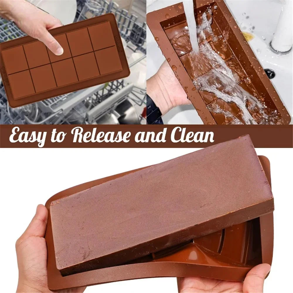 Silicone Break-Apart Chocolate & Candy Mold – 3D DIY Mould for Protein Bars, Biscuits & Cake Decorating.