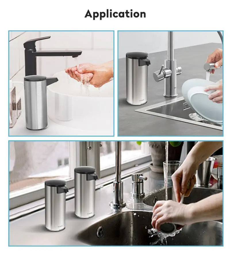 USB Rechargeable Automatic Soap Dispenser – Touchless Stainless Steel Pump for Kitchen & Bathroom Hygiene.