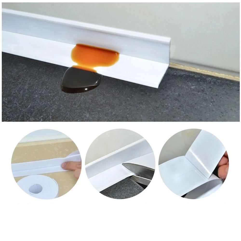 1pc Bathroom Waterproof Wall Stickers Sealing Tapes PVC Adhesive Sealing Strips Sink Edge Tape Kitchen Bathroom Accessories