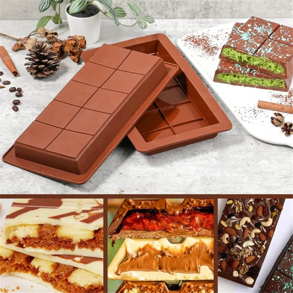 Silicone Break-Apart Chocolate & Candy Mold – 3D DIY Mould for Protein Bars, Biscuits & Cake Decorating.