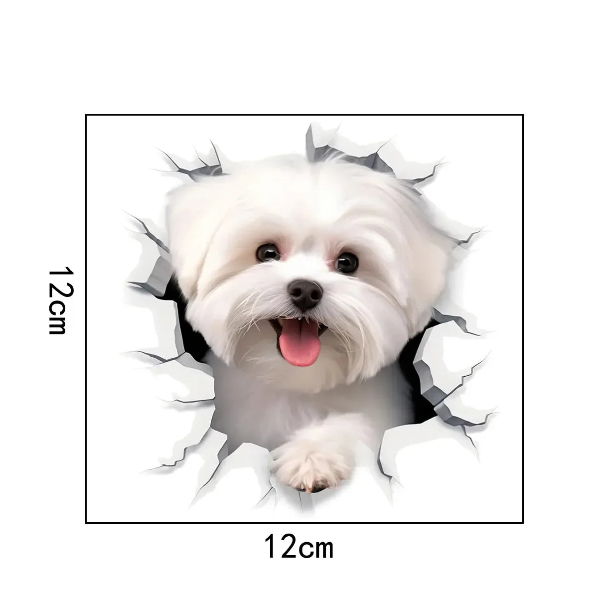 3D Cracked Dog Toilet Sticker – Fun Bathroom Wall Decal, Self-Adhesive Art for Playful & Adorable Bathroom Decoration.