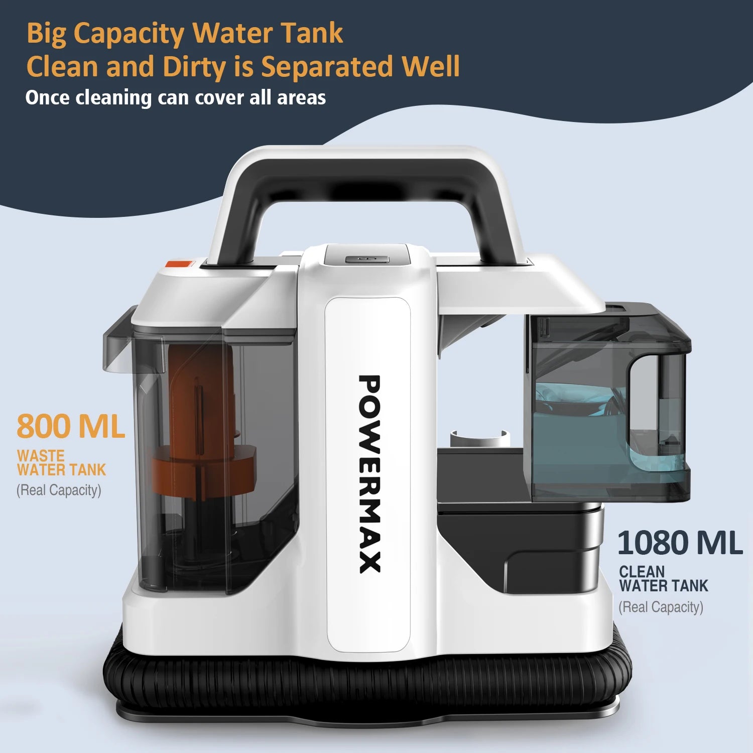 Handheld Carpet & Sofa Cleaner – 750W Corded 15Kpa Spot Cleaning Machine for Home & Car Upholstery.