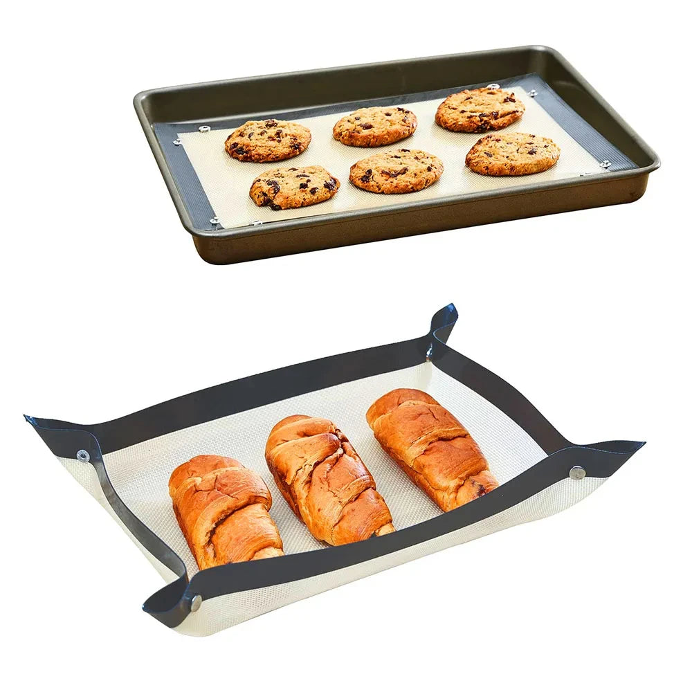 Leak-Proof Silicone Baking Shims – Perfect for Reusable Baking Mats, Fiberglass Heat-Resistant, Ideal for Cookies & Macarons.