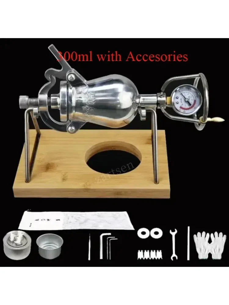 Mini Stainless Steel Popcorn Maker – Hand-Cranked 300ML Old-Fashioned Popcorn Machine for Home.