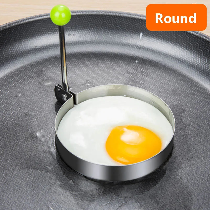 Heart-Shaped Stainless Steel Egg & Pancake Mold – Perfect for Breakfast, Non-Stick Omelette Rings, Easy Cooking Tool.