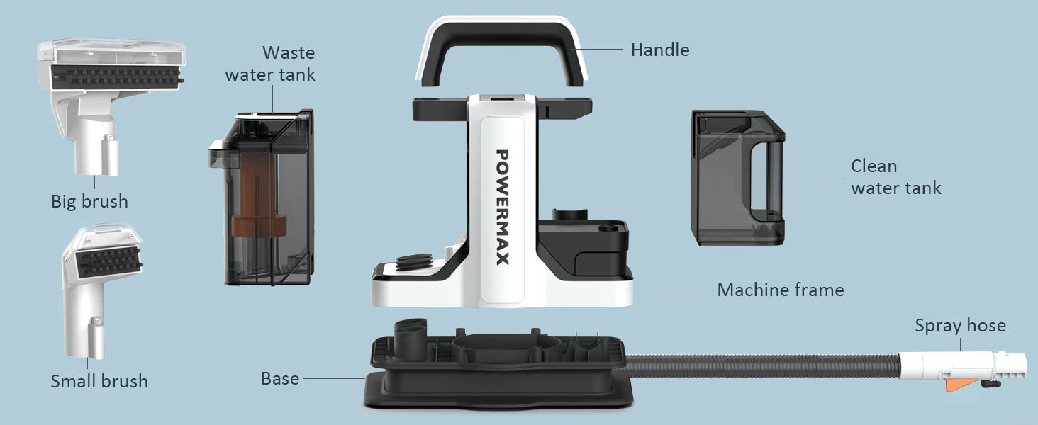 Handheld Carpet & Sofa Cleaner – 750W Corded 15Kpa Spot Cleaning Machine for Home & Car Upholstery.