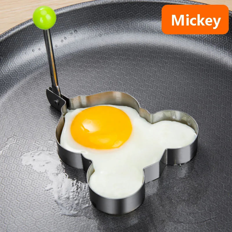 Heart-Shaped Stainless Steel Egg & Pancake Mold – Perfect for Breakfast, Non-Stick Omelette Rings, Easy Cooking Tool.