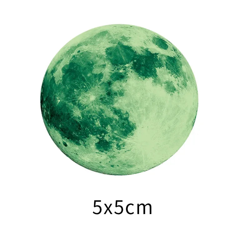 3D Luminous Moon Wall Sticker – Glow-in-the-Dark PVC Decal for Kids’ Room, Aesthetic Home Decor, & Fluorescent Night Light.