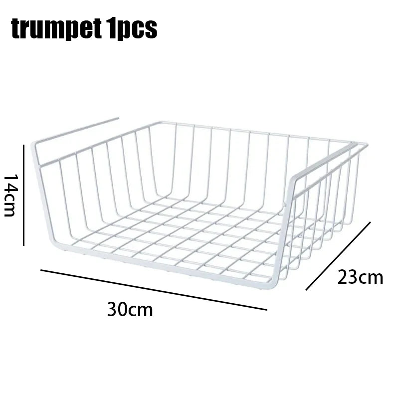 Multi-Functional Hanging Basket – Perforated Storage Rack for Kitchen & Bathroom, Sturdy Iron Bottom, Space-Saving Organizer.