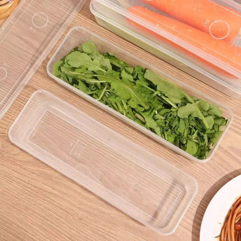 Airtight Refrigerator Storage Boxes – Keep Scallions, Fruits & Food Fresh, Sealed Organizers with Lid, Set of 1/5.