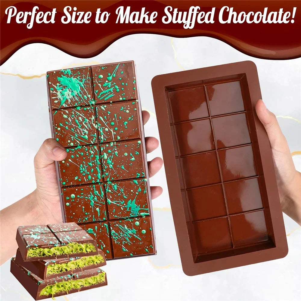 Silicone Break-Apart Chocolate & Candy Mold – 3D DIY Mould for Protein Bars, Biscuits & Cake Decorating.