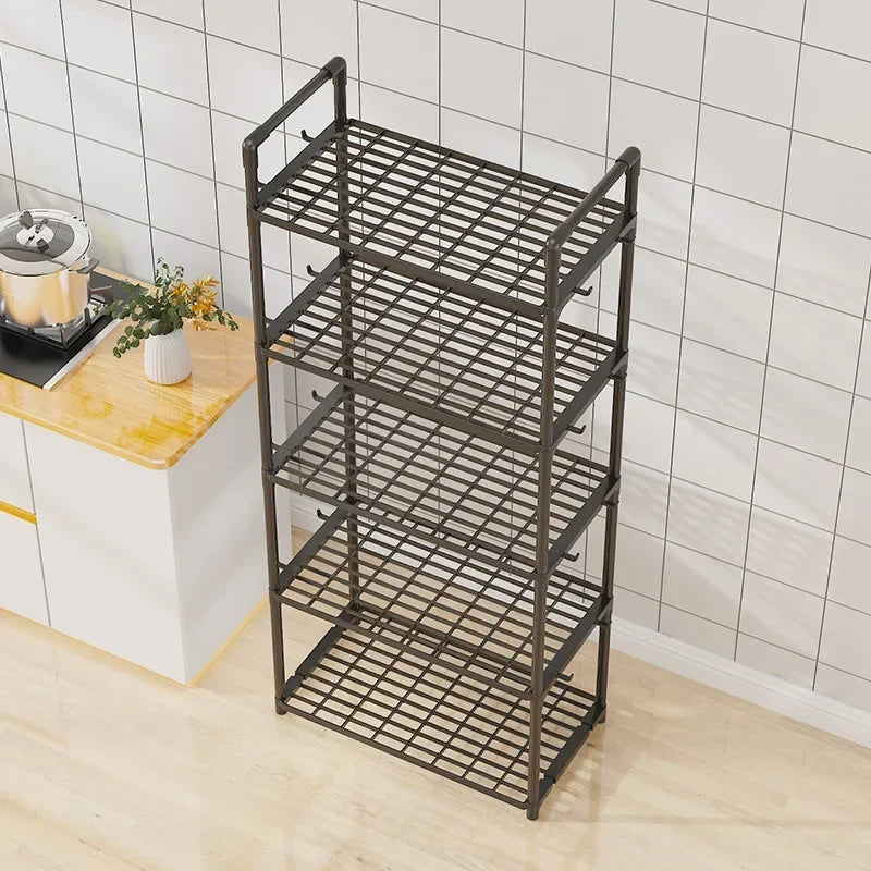 Multilayer Kitchen Storage Shelf – Space-Saving Rack for Microwave, Pots & Utensils, Durable & Stylish Organizer.