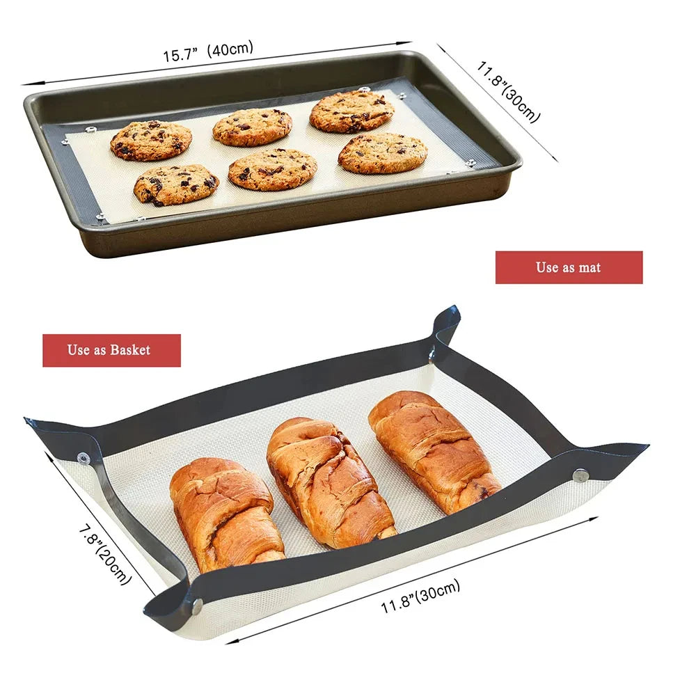 Leak-Proof Silicone Baking Shims – Perfect for Reusable Baking Mats, Fiberglass Heat-Resistant, Ideal for Cookies & Macarons.