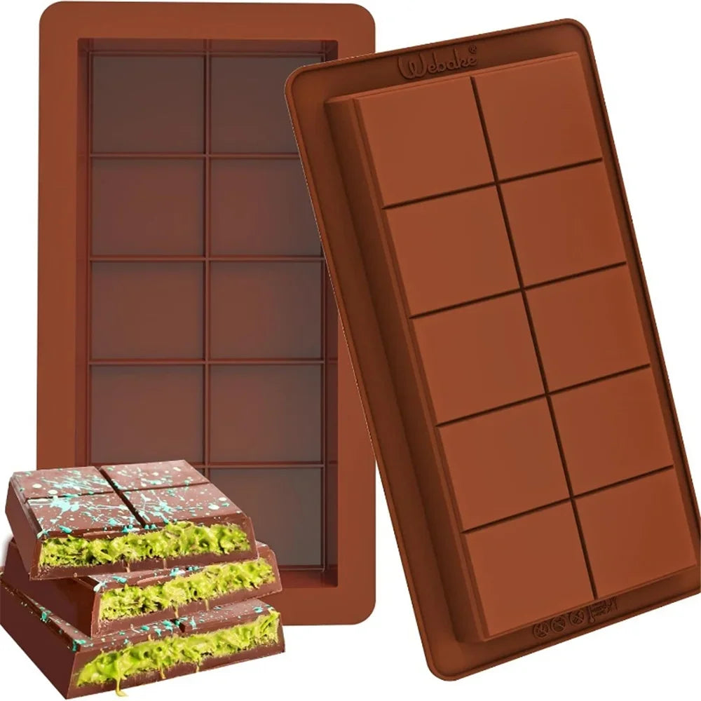 Silicone Break-Apart Chocolate & Candy Mold – 3D DIY Mould for Protein Bars, Biscuits & Cake Decorating.