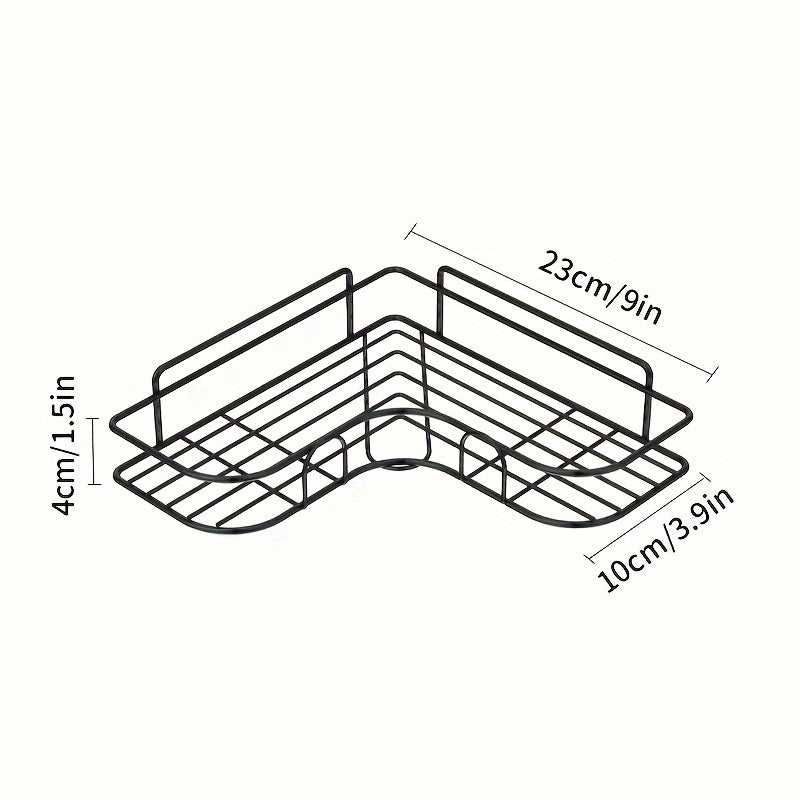 Stainless Steel Corner Shower Rack - Rust-Resistant, Wall-Mounted Bathroom Storage Shelf, Suitable for Storing Shampoo, Toner, And Cosmetics.