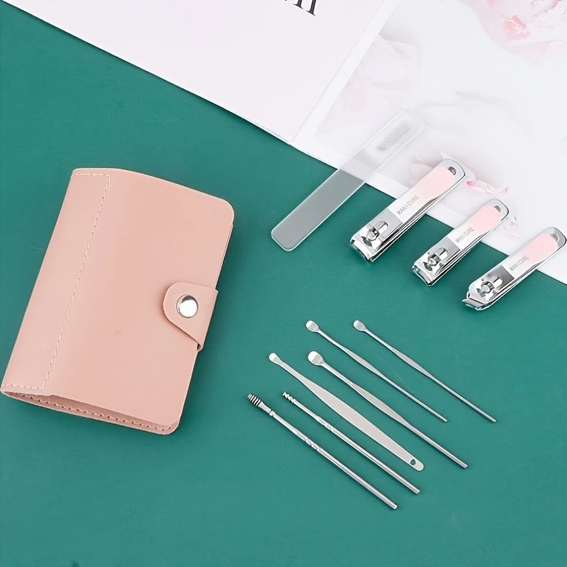 A 10pcs Professional Nail Clipper Set for Men, Featuring a Luxurious Stainless Steel Manicure Tool Kit with a Storage Box, Modern Design, Alcohol-Free, Suitable for Both Men And Women, The Perfect Christmas Gift.