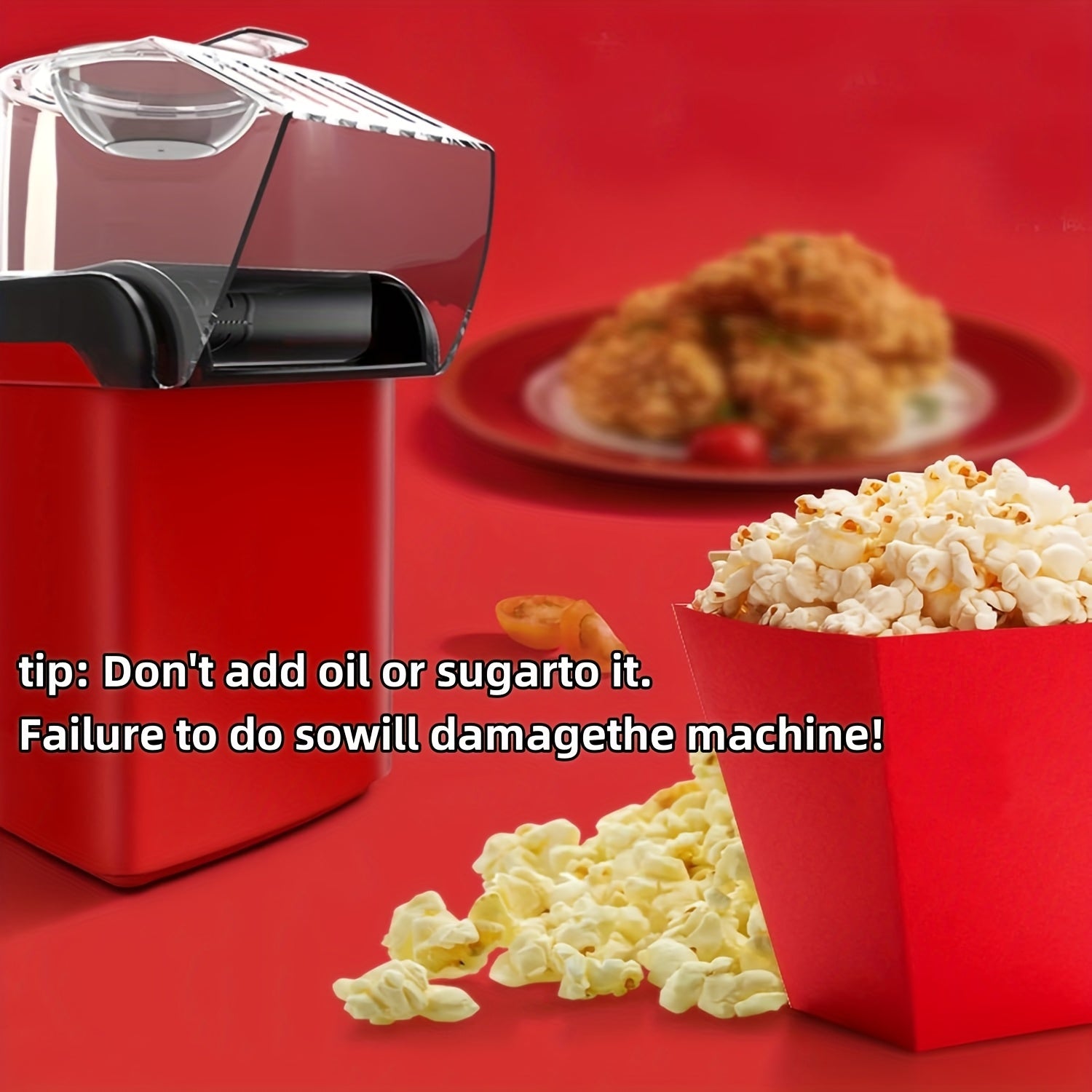 EU Plug in Mini Home Popcorn Machine, Electric Popcorn Machine, Fully Automatic Popcorn Machine