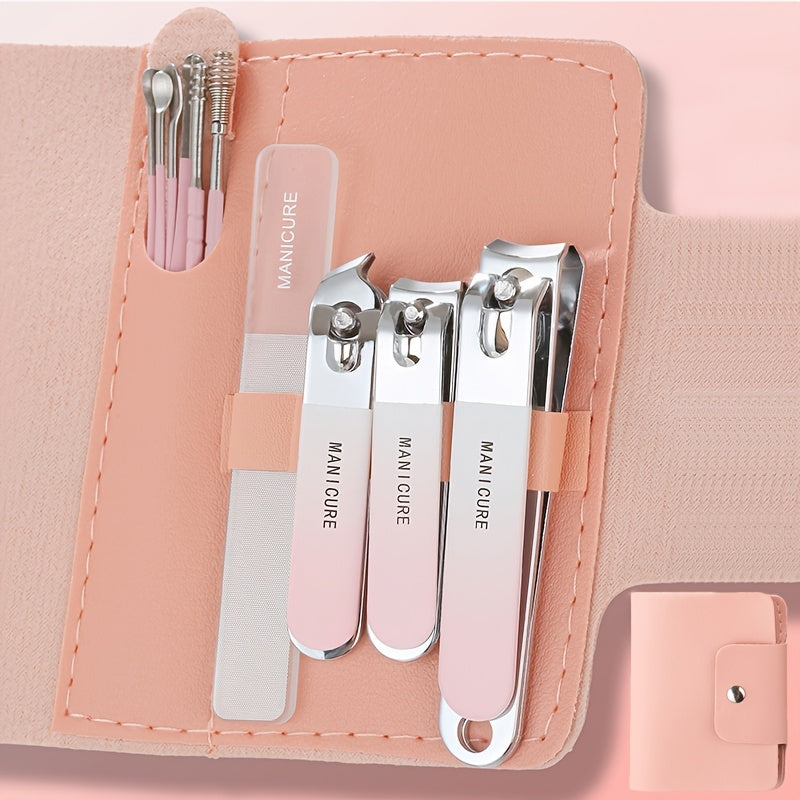 A 10pcs Professional Nail Clipper Set for Men, Featuring a Luxurious Stainless Steel Manicure Tool Kit with a Storage Box, Modern Design, Alcohol-Free, Suitable for Both Men And Women, The Perfect Christmas Gift.